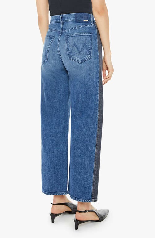 Shop Mother The Half Pipe Flood High Waist Ankle Wide Leg Jeans In Black And Blue