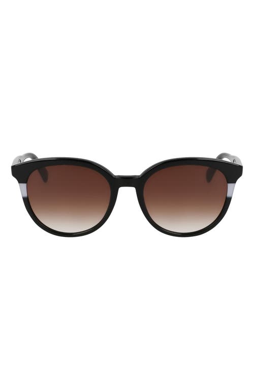Longchamp Heritage 55mm Gradient Round Sunglasses In Black  display picture 3