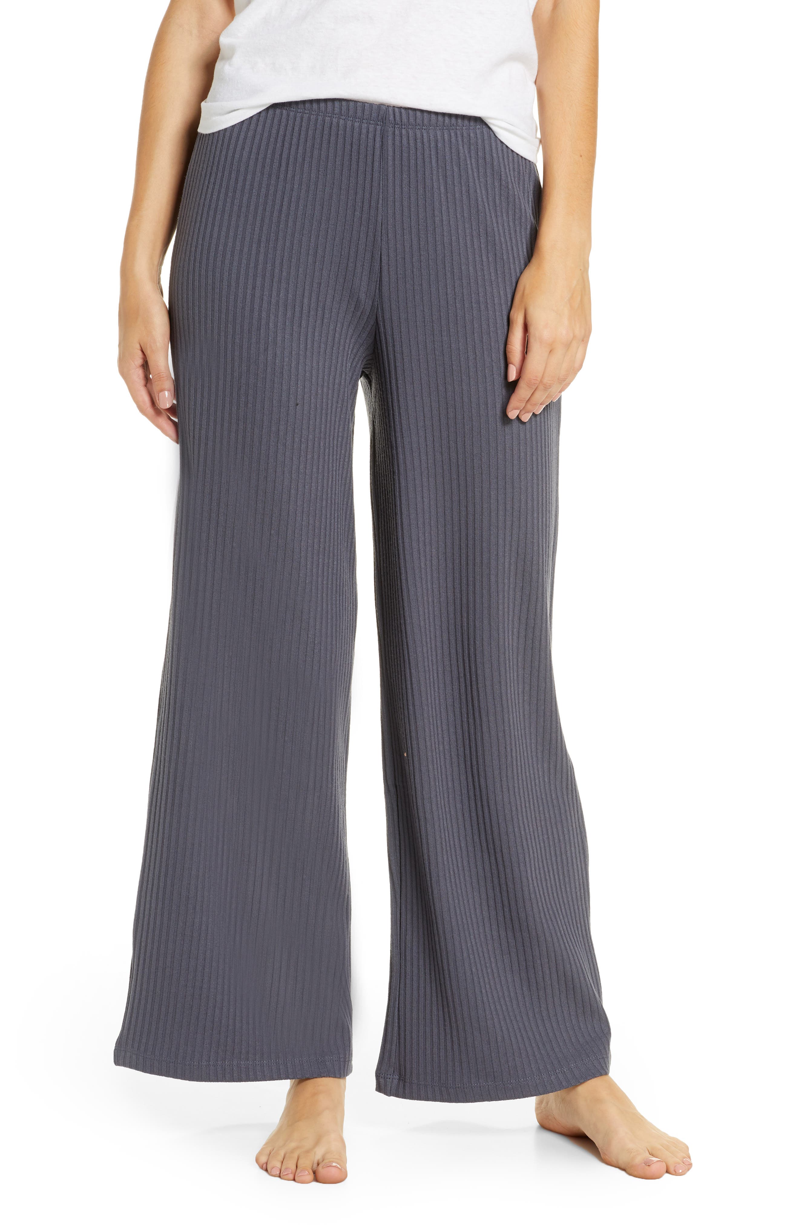 Ribbed Slouch Wide Leg Pants Nordstrom