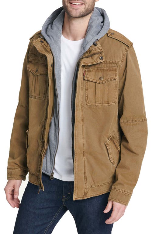 Shop Levi's Levis Detachable Hood Utility Jacket In Brown