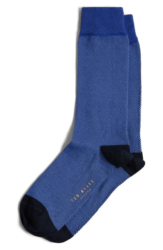 Shop Ted Baker Cortex Micropattern Dress Socks In Blue