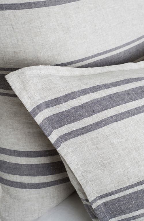 Pom Pom At Home Jackson Linen Sham In Flax/midnight