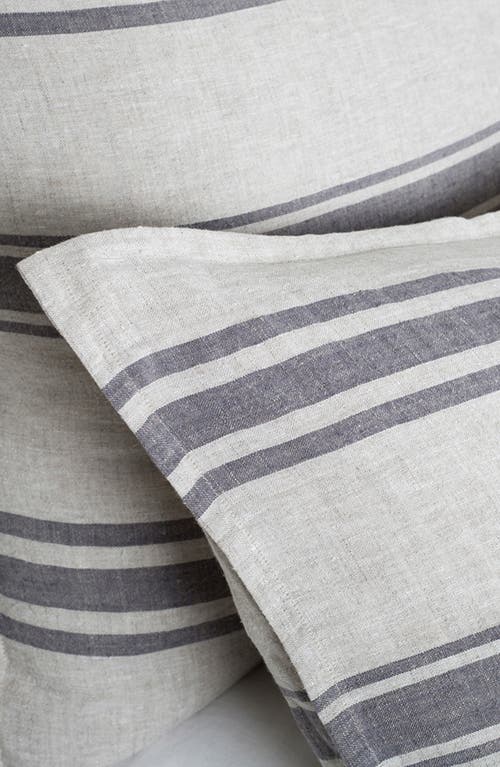 Shop Pom Pom At Home Jackson Stripe Linen Sham In Flax/midnight