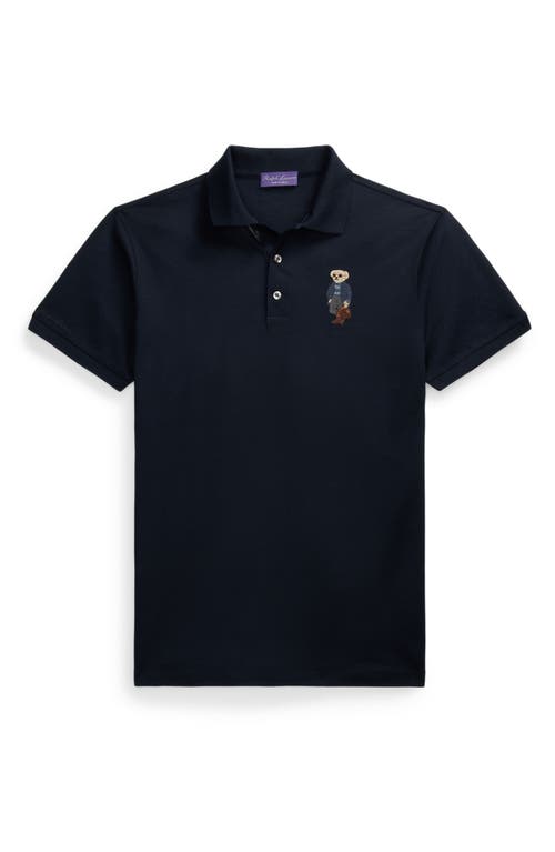 Ralph Lauren Purple Label Polo Bear Embroidered Cotton Piqué Classic Chairman Navy at Nordstrom,