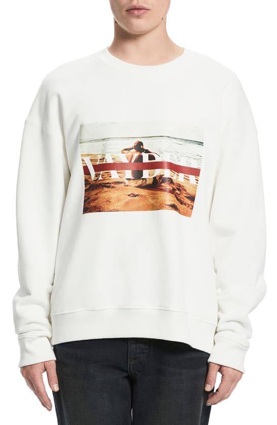 Shop Vayder Muller Long Sleeve Cotton Graphic Sweatshirt In Beach Telly