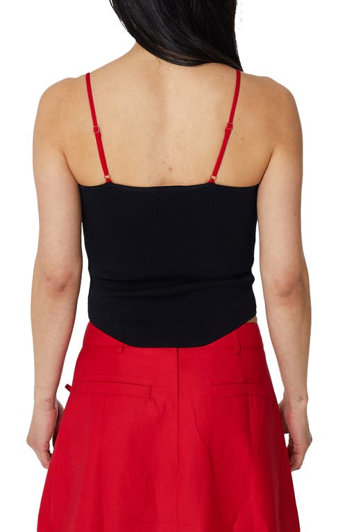 Find Me Now Persephone Corset Knit Tank Top In Black In Black