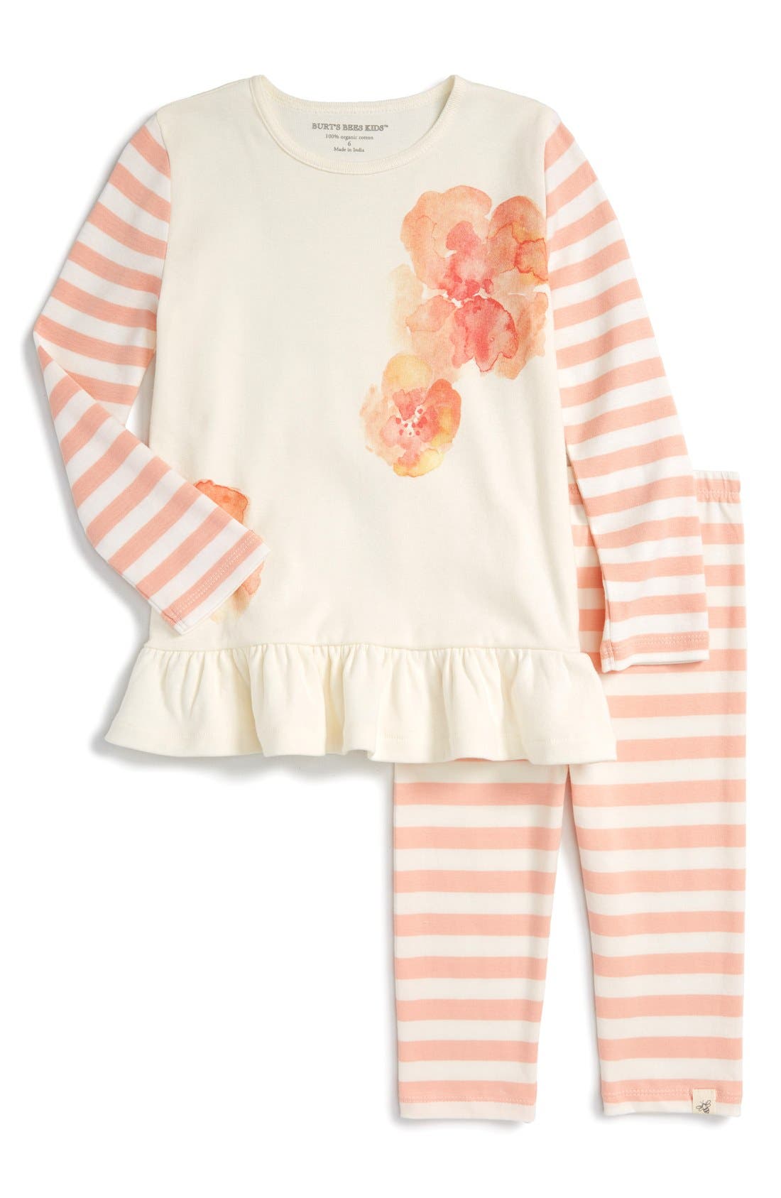 Burt's Bees Baby Poppy Print Tunic & Stripe Leggings Set (Toddler Girls