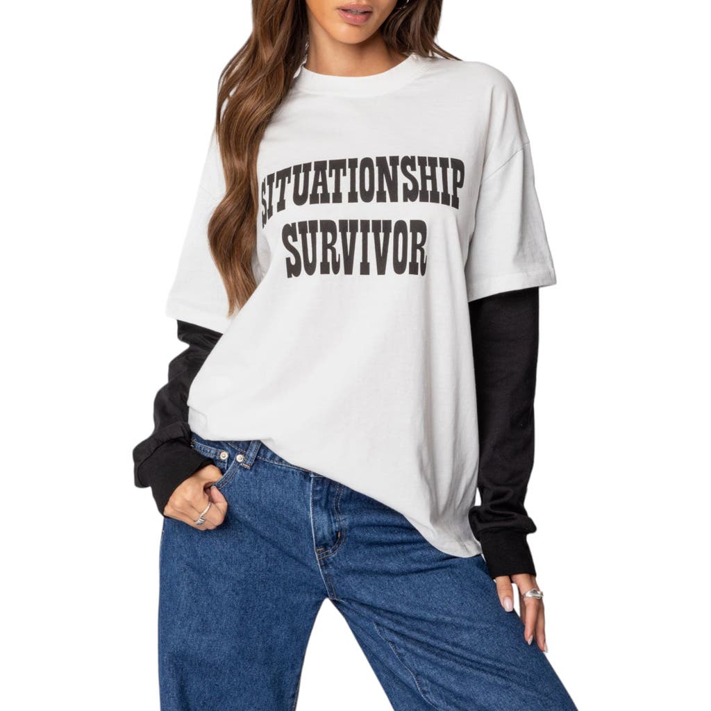 EDIKTED EDIKTED SITUATIONSHIP OVERSIZE LAYERED TOP