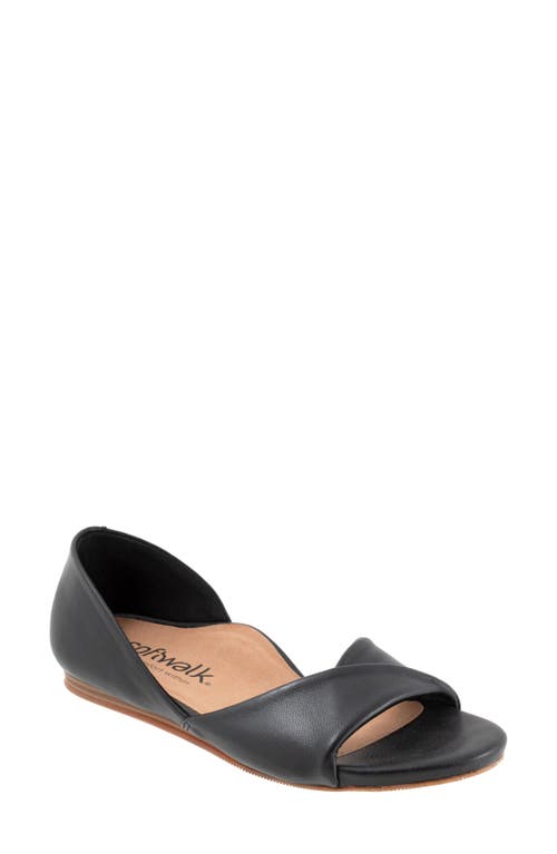 SoftWalk Cypress Open Toe Flat Black at Nordstrom,