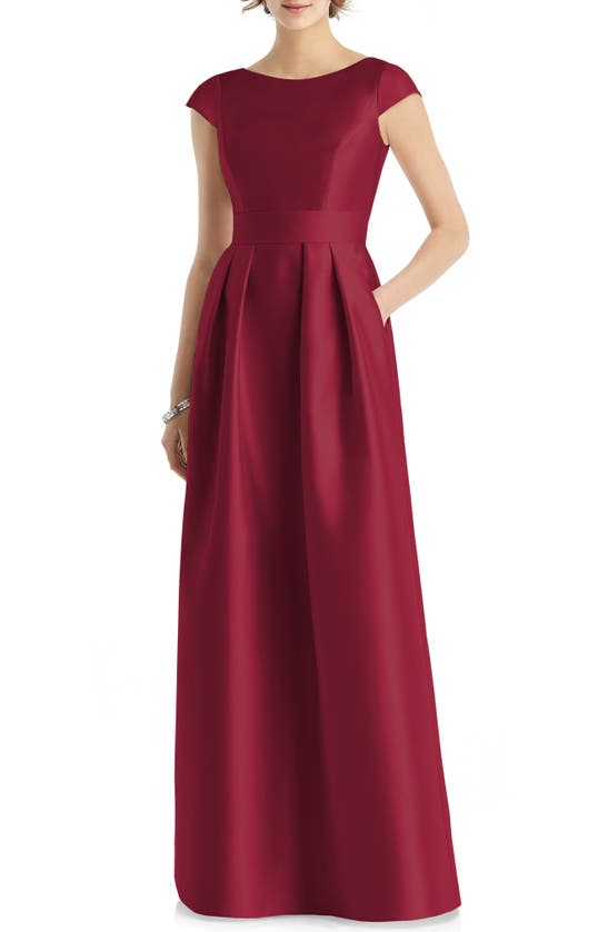 ALFRED SUNG CAP SLEEVE A-LINE GOWN