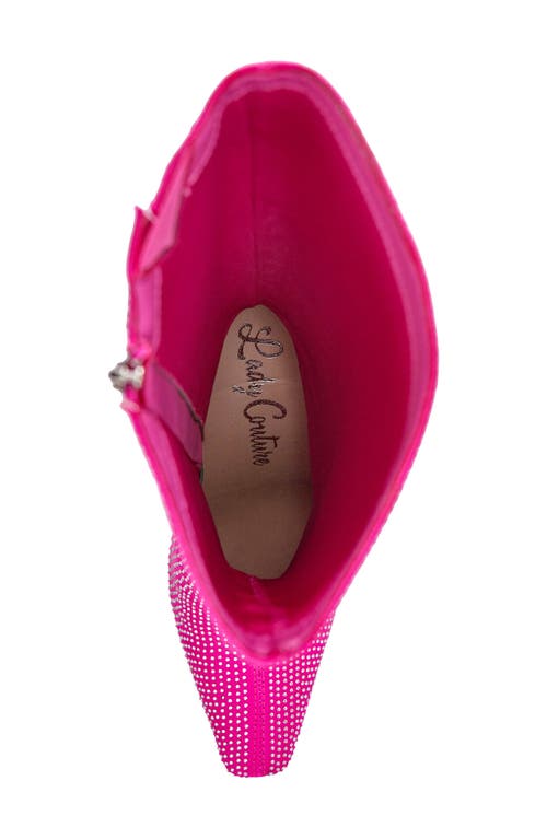 Lady Couture Women's Rhinestone Stiletto Tall Boots In Fuchsia