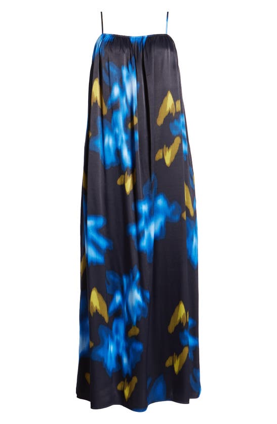 Shop Nordstrom Sleeveless Shift Maxi Dress In Navy Blazer- Blue Floral Fade