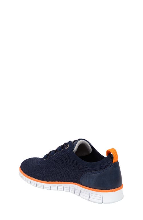 Shop Deer Stags Kids' Status Jr. Knit Sneaker In Navy/orange