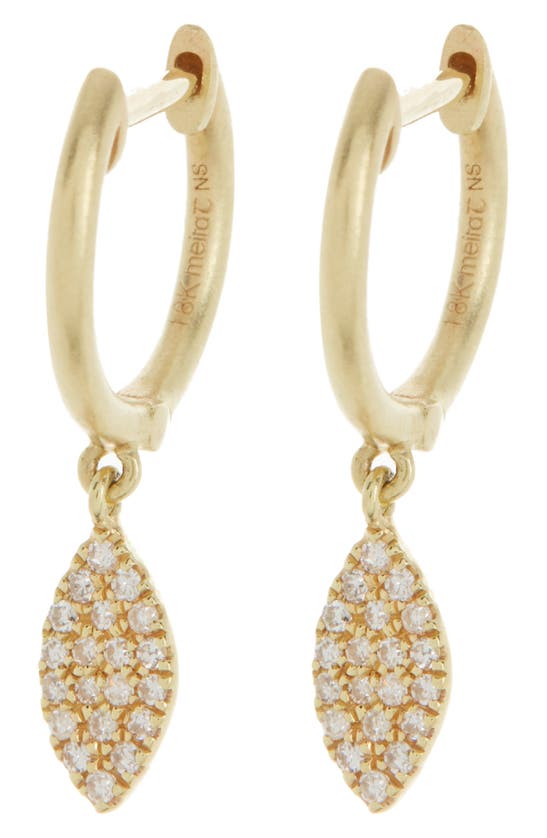 Meira T Diamond Hoop Earrings In Yellow Gold