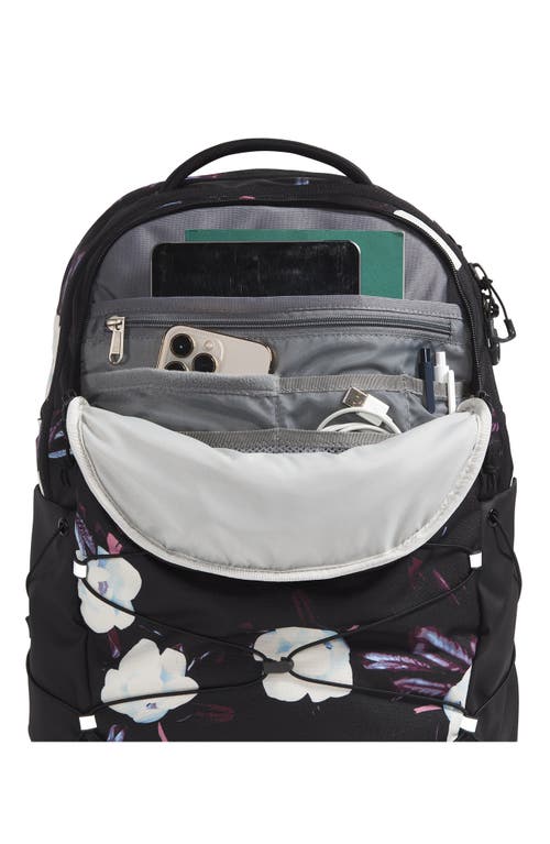 The North Face Borealis Water Repellent Backpack In Tnf Black Winter Flowers Print