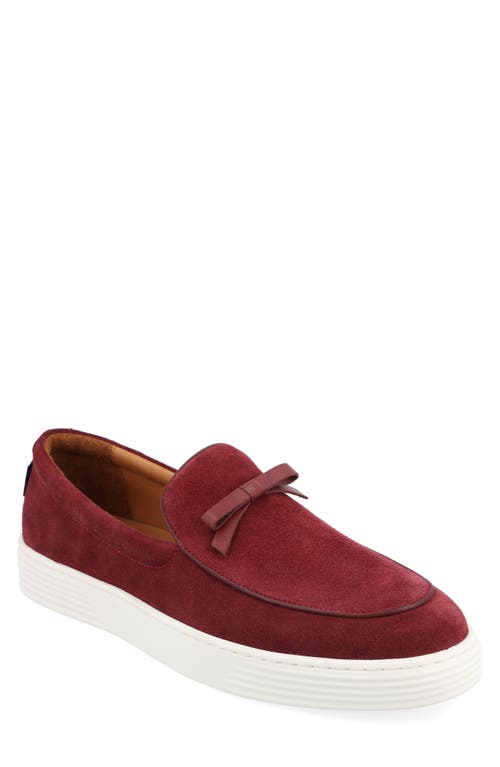 Suede Loafer in Cherry