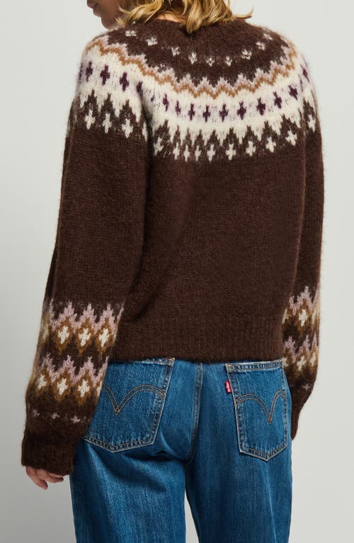 Shop Nation Ltd Lula Fair Isle Cardigan In Coffee