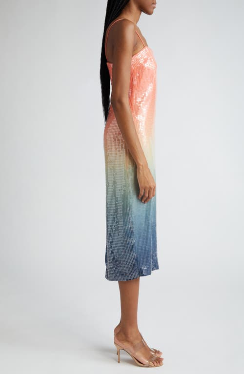 Shop Veronica Beard Leda Sequin Midi Dress In Ombre Multi