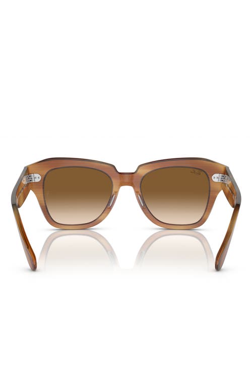 Ray Ban Ray-ban State Street 49mm Gradient Square Sunglasses In Striped Brown