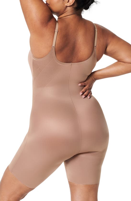 Shop Spanx ® Thinstincts 2.0 Mid-thigh Shaping Bodysuit In Caf Au Lait
