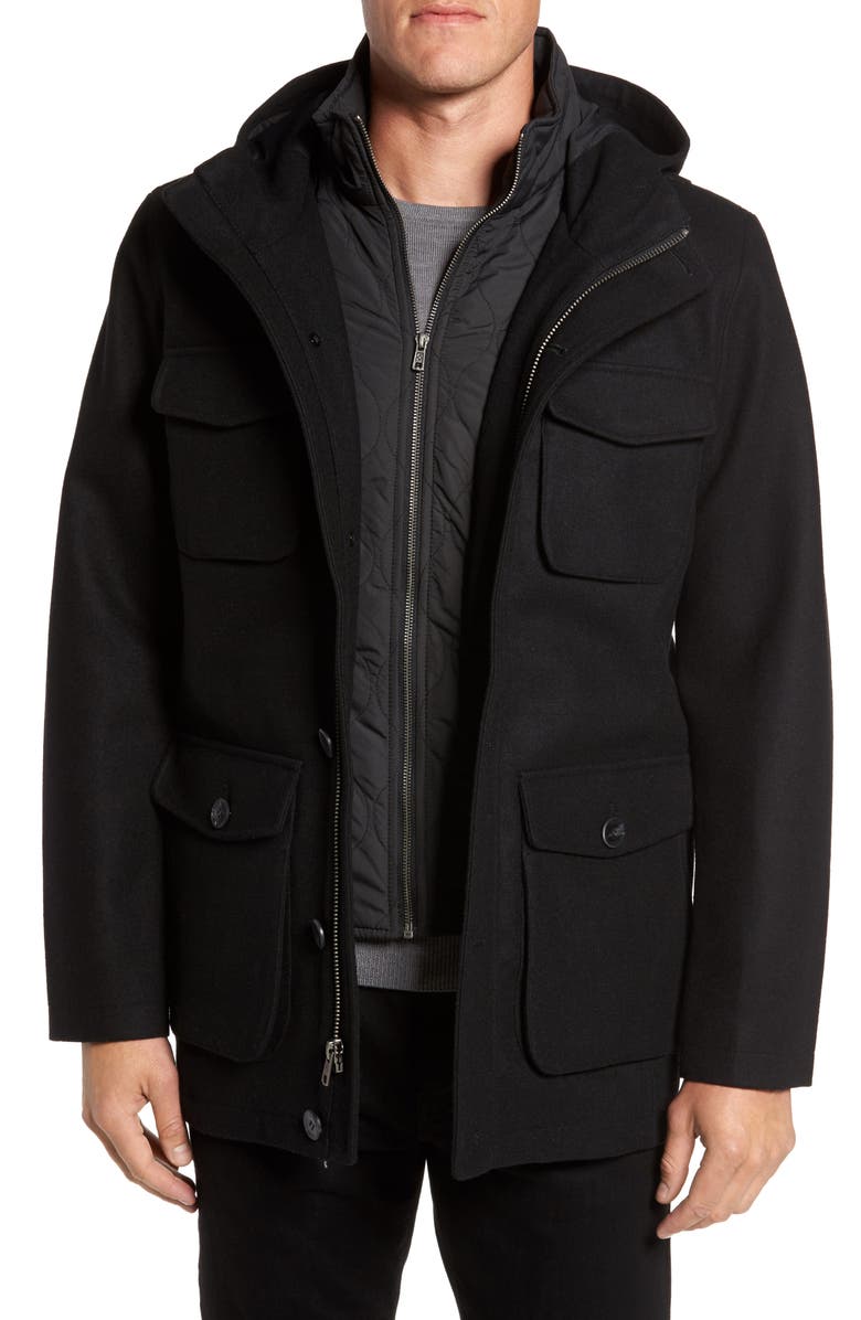 Vince Camuto Hooded Jacket with Removable Bib | Nordstrom