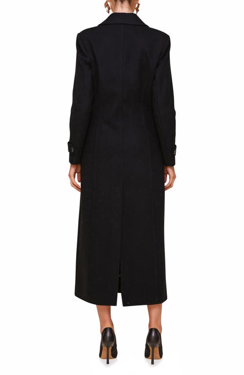 Shop Avec Les Filles Padded Shoulder Longline Coat In Black