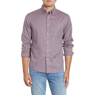 Faherty Everyday Regular Fit Check Button-Down Sport Shirt, Red