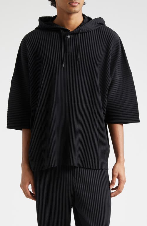 Shop Issey Miyake Homme Plissé  Mc June Pleated Hoodie In Black