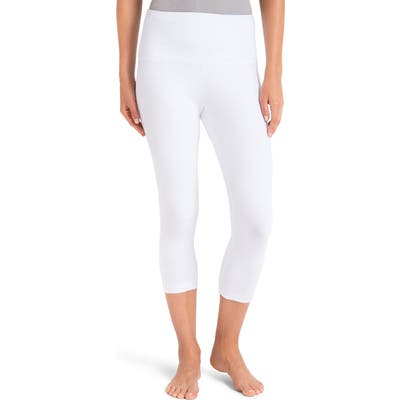 Lysse Control Top High Waist Capris, White