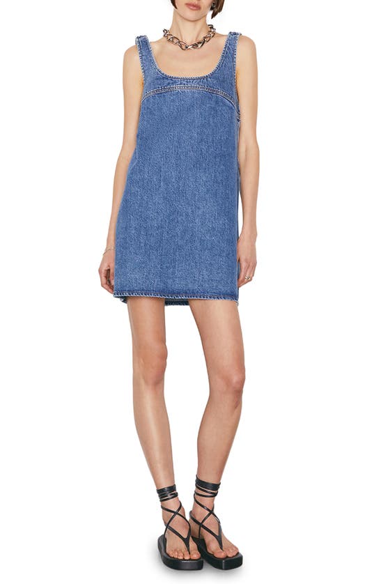FRAME MICRO FLARE DENIM SHIFT DRESS