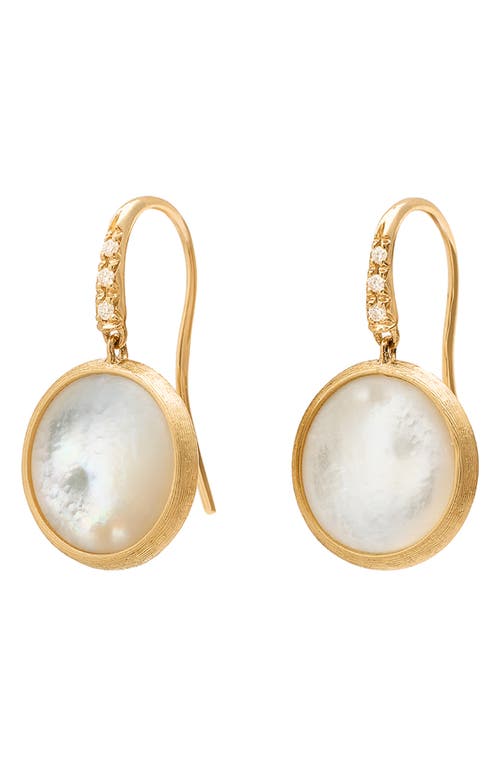 Jaipur Mother-of-Pearl & Diamond Drop Earrings in Yellow Gold/Diamond/Pearl