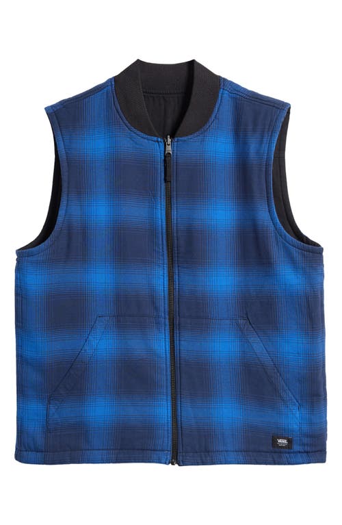 Shop Vans Talbot Reversible Zip Vest In Black/true Blue