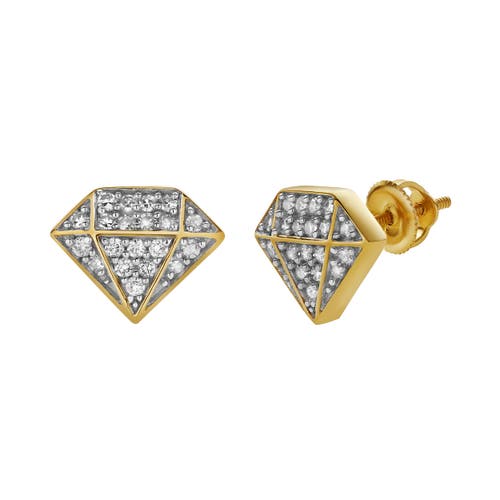 Luvmyjewelry Diadem Xl 10k Yellow Gold Cluster Diamond Unisex Earrings In 10k Yellow Gold