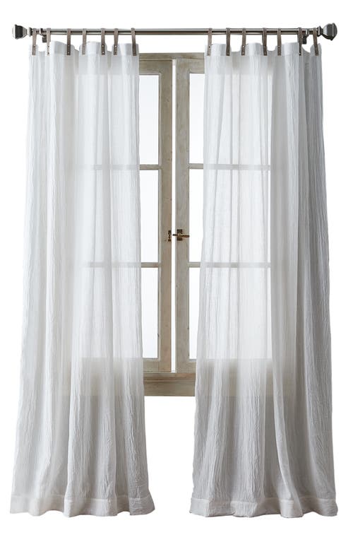 Dkny Set Of 2 Faux Leather Tab Curtain Panels In White