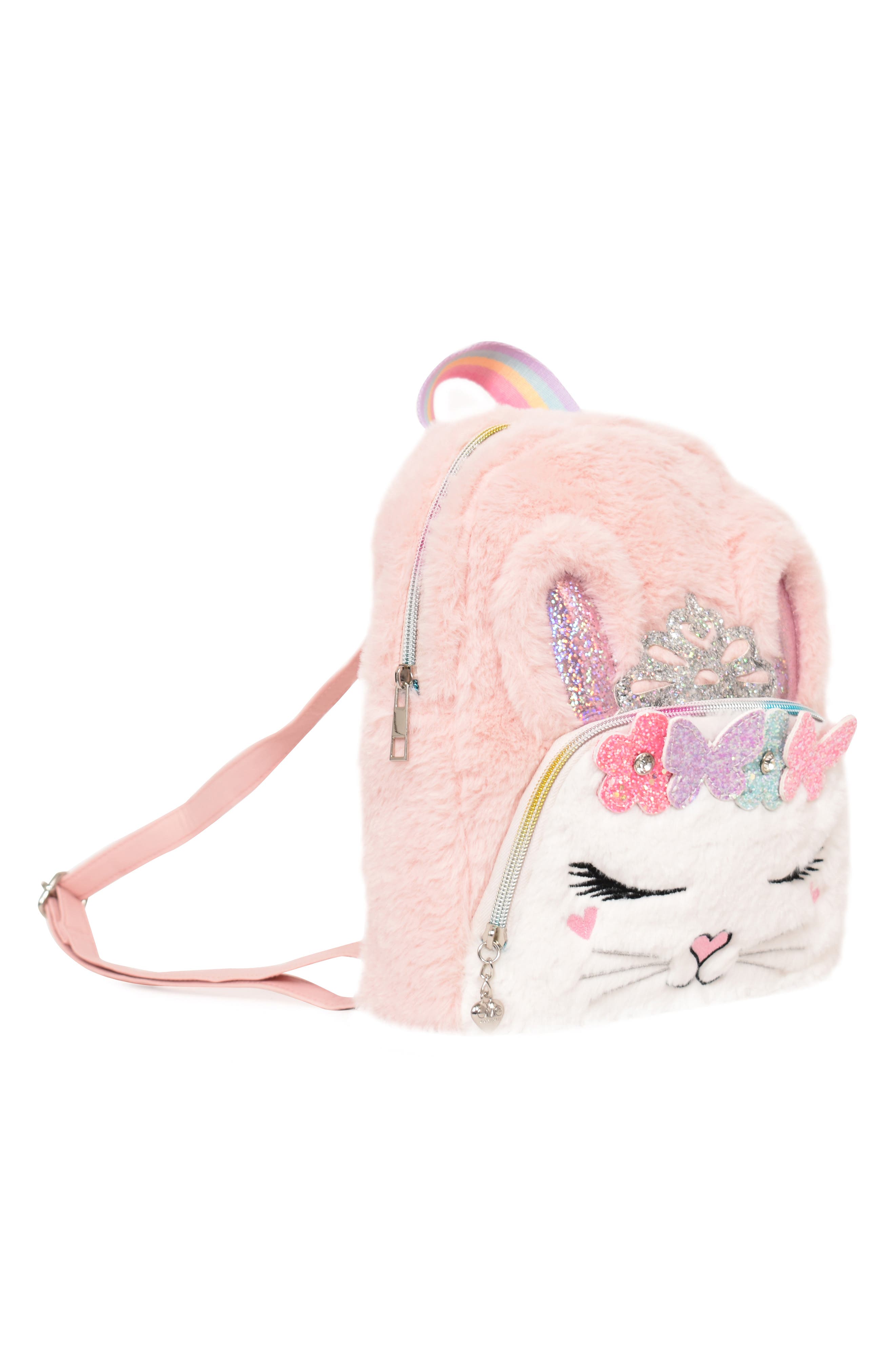 unicorn faux fur mini backpack