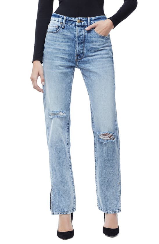 Good American Good Boy Ripped Boyfriend Jeans In Blue 177