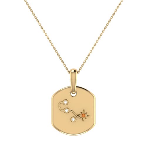 Luvmyjewelry Scorpio Citrine & Diamond Necklace In 14k Yellow Gold In 14k Yellow Gold