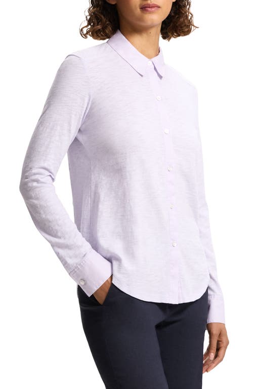 Theory Organic Cotton Shirt In Soft Iris