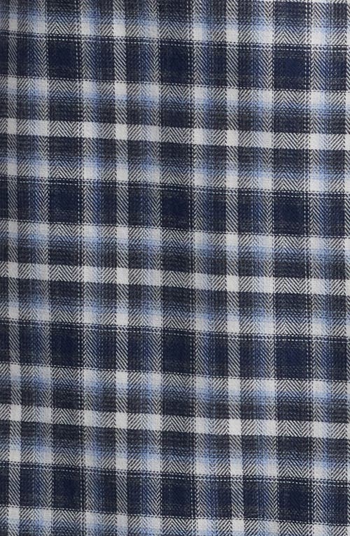 Brax Daniel Plaid Flannel Button-down Shirt In Dark Navy