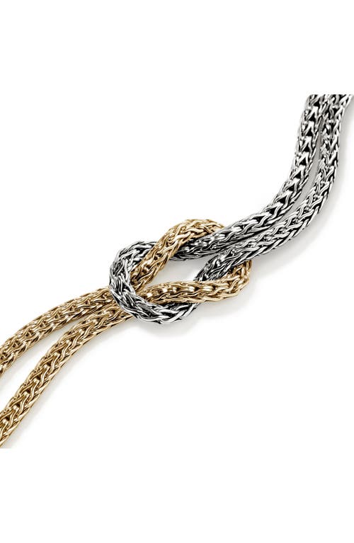 Shop John Hardy Love Knot Bracelet, Gold, Sterling Silver, 3.5mm In Silver/gold