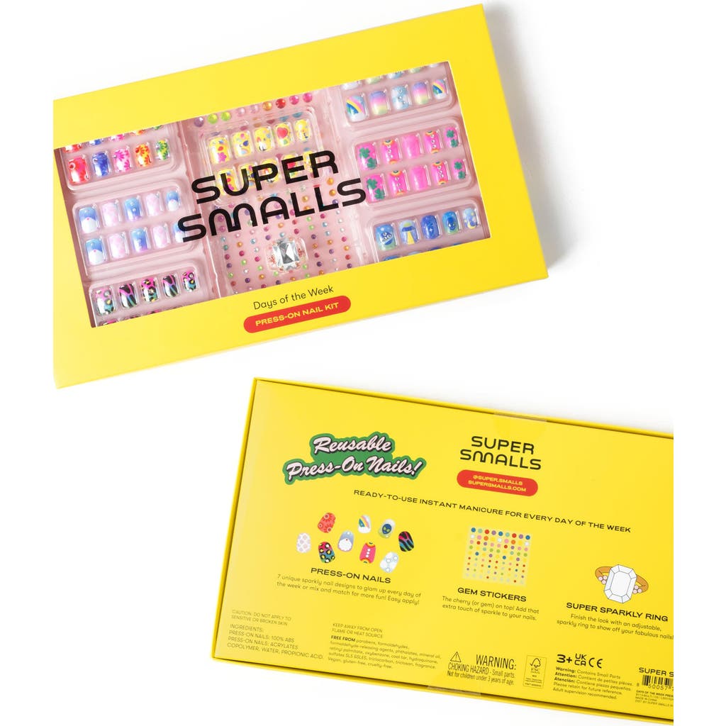 Super Smalls Kids' Days Of The Week Press-on Nail Kit In Multi