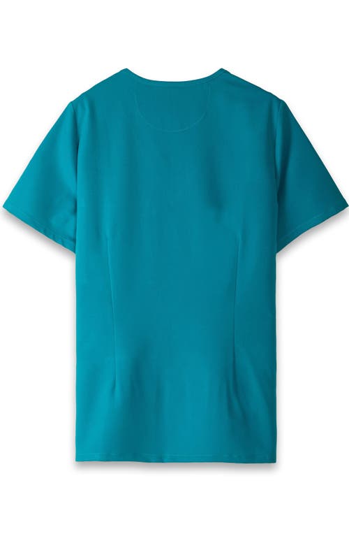 Shop Members Only Palermo 4-pocket Scrub Top In Teal