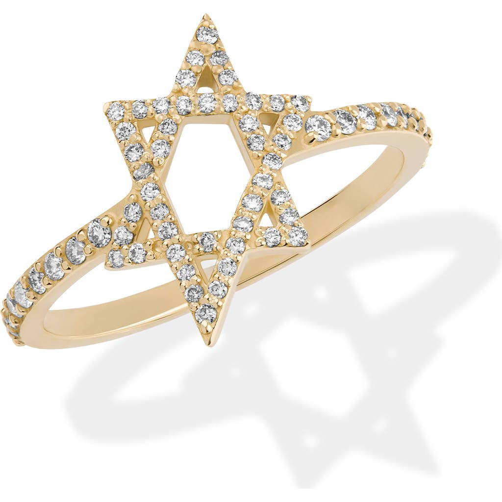 Lana Jewelry 14k Yellow Gold Diamond Star Of David Ring In Yellow Gold