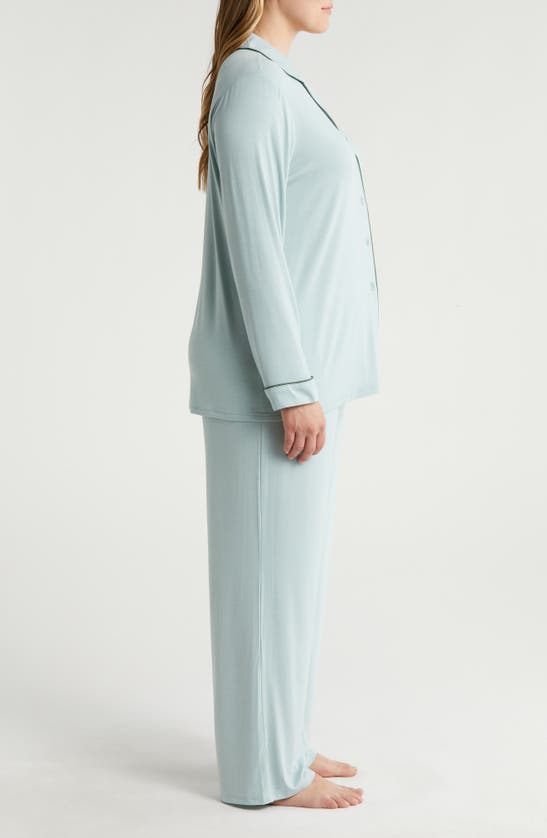 Shop Nordstrom Moonlight Eco Knit Pajamas In Teal Mist