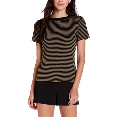 Michael Stars Stripe Crewneck Tee, Size One Size - Green