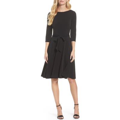 Leota Belted Print Jersey A-Line Dress