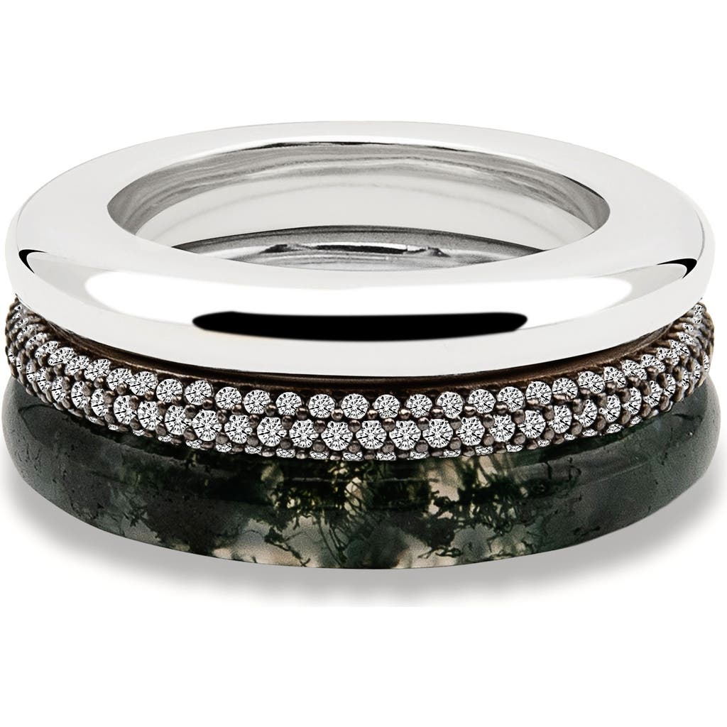 By Pariah Aurea Diamond Stack Ring In White