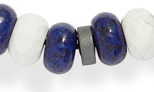 Shop Clifton Wilson Blue & White Stone Beaded Bracelet In Black