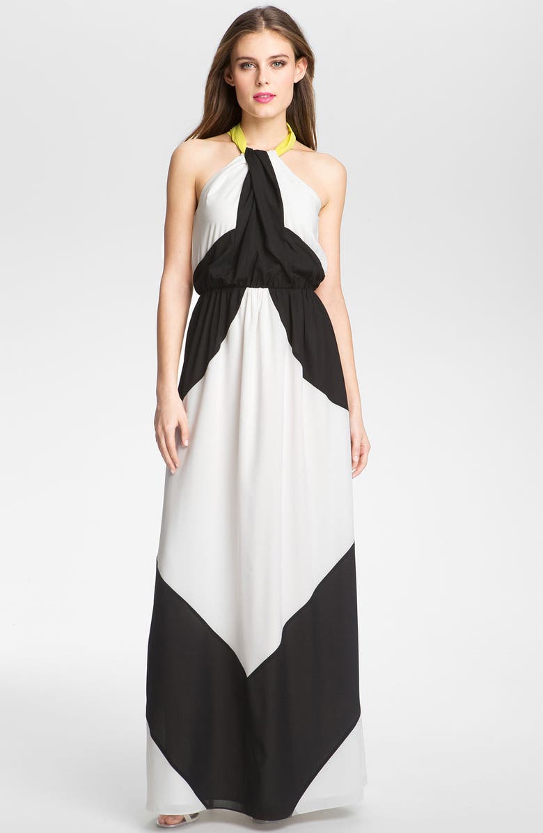 Vince Camuto Colorblocked Chiffon Maxi Dress | Nordstrom