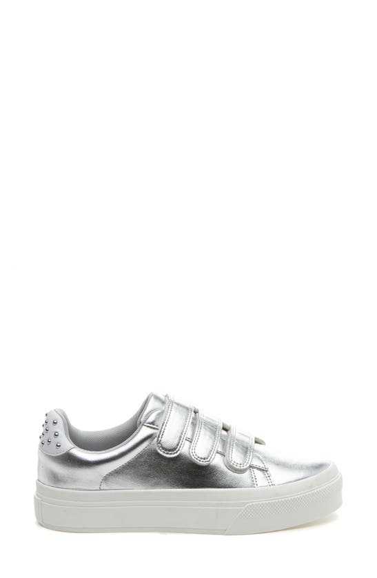 Shop J/slides Nyc Gennie Studded Platform Sneaker In Silver